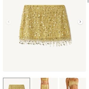Gold Sequin Mini Skirt